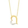 Thumbnail Image 1 of 1/8 CT. T.W. Diamond Tilted Heart Necklace in Sterling Silver with 18K Gold Plate