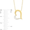 Thumbnail Image 3 of 1/8 CT. T.W. Diamond Tilted Heart Necklace in Sterling Silver with 18K Gold Plate