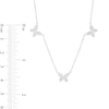 Thumbnail Image 3 of 1/5 CT. T.W. Diamond Triple Butterfly Station Necklace in Sterling Silver