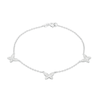 Thumbnail Image 1 of 1/5 CT. T.W. Diamond Triple Butterfly Station Bracelet in Sterling Silver - 7.25"