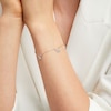 Thumbnail Image 2 of 1/5 CT. T.W. Diamond Triple Butterfly Station Bracelet in Sterling Silver - 7.25"