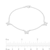 Thumbnail Image 3 of 1/5 CT. T.W. Diamond Triple Butterfly Station Bracelet in Sterling Silver - 7.25"