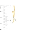 Thumbnail Image 3 of 1/8 CT. T.W. Diamond Eighth Note Open Hoop Drop Earrings in Sterling Silver with 18K Gold Plate