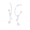 Thumbnail Image 1 of 1/8 CT. T.W. Diamond Eighth Note Open Hoop Drop Earrings in Sterling Silver