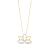 Thumbnail Image 1 of 1/10 CT. T.W. Diamond Lotus Flower Necklace in Sterling Silver with 18K Gold Plate