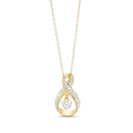 Diamond Accent Infinity Heart Pendant in Sterling Silver with 18K Gold Plate