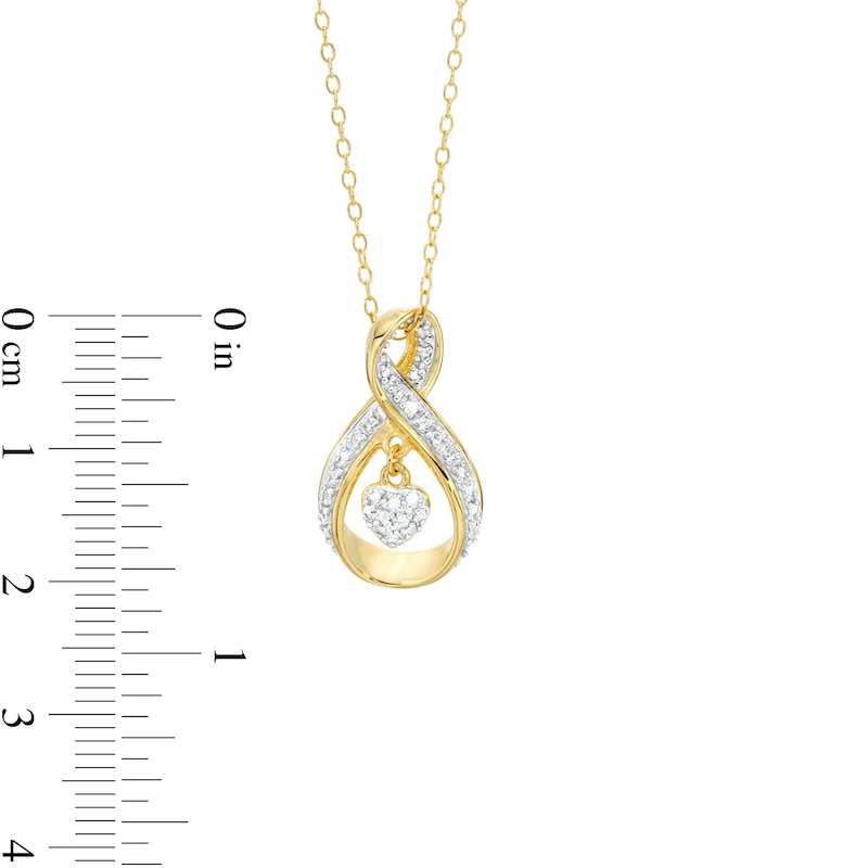 Main Image 3 of Diamond Accent Infinity Heart Pendant in Sterling Silver with 18K Gold Plate