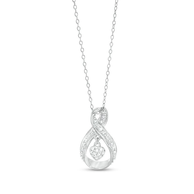 Main Image 1 of Diamond Accent Infinity Heart Pendant in Sterling Silver