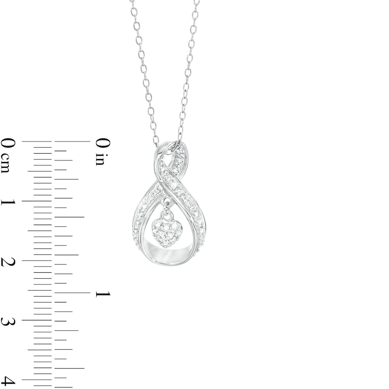 Main Image 3 of Diamond Accent Infinity Heart Pendant in Sterling Silver