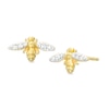 Thumbnail Image 1 of 1/10 CT. T.W. Diamond Bee Stud Earrings in Sterling Silver with 18K Gold Plate