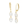 Thumbnail Image 1 of 1/4 CT. T.W. Diamond Oval Link Drop Earrings in 10K Gold