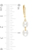 Thumbnail Image 2 of 1/4 CT. T.W. Diamond Oval Link Drop Earrings in 10K Gold