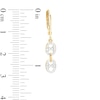 Thumbnail Image 3 of 1/4 CT. T.W. Diamond Oval Link Drop Earrings in 10K Gold