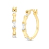 Thumbnail Image 0 of Diamond Accent Pinched Hoop Earrings in Sterling Silver with 18K Gold Plate