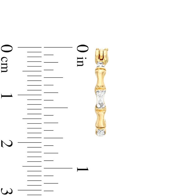 Main Image 3 of Diamond Accent Pinched Hoop Earrings in Sterling Silver with 18K Gold Plate