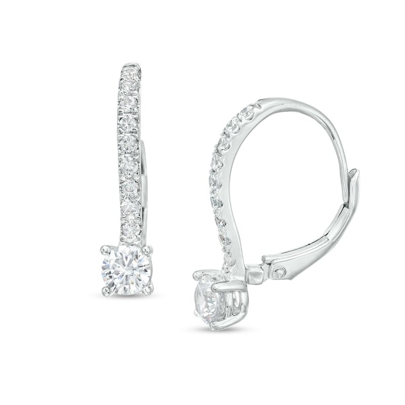 Main Image 1 of 1 CT. T.W. Certified Lab-Grown Diamond Drop Earrings in 14K White Gold (F/SI2)