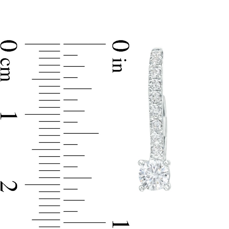 Main Image 3 of 1 CT. T.W. Certified Lab-Grown Diamond Drop Earrings in 14K White Gold (F/SI2)