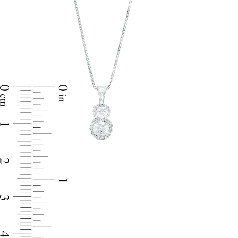 Main Image 3 of 1/2 CT. T.W. Certified Lab-Grown Diamond Frame Stacked Circle Pendant in 14K White Gold (F/SI2)