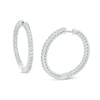 Thumbnail Image 1 of 3 CT. T.W. Certified Lab-Grown Diamond Hoop Earrings in 14K White Gold (F/SI2)