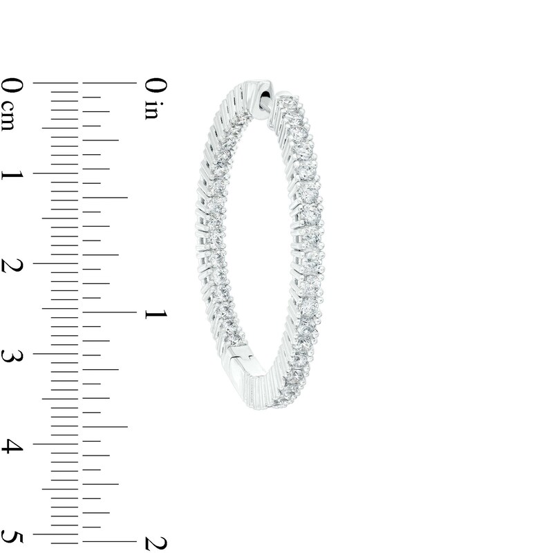 Main Image 3 of 3 CT. T.W. Certified Lab-Grown Diamond Hoop Earrings in 14K White Gold (F/SI2)