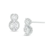 Thumbnail Image 1 of 1 CT. T.W. Certified Lab-Grown Diamond Frame Stacked Circle Drop Earrings in 14K White Gold (F/SI2)