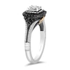Thumbnail Image 2 of Enchanted Disney Villains Evil Queen 3/4 CT. T.W. Quad Diamond Frame with Garnet Engagement Ring in 14K Two-Tone Gold