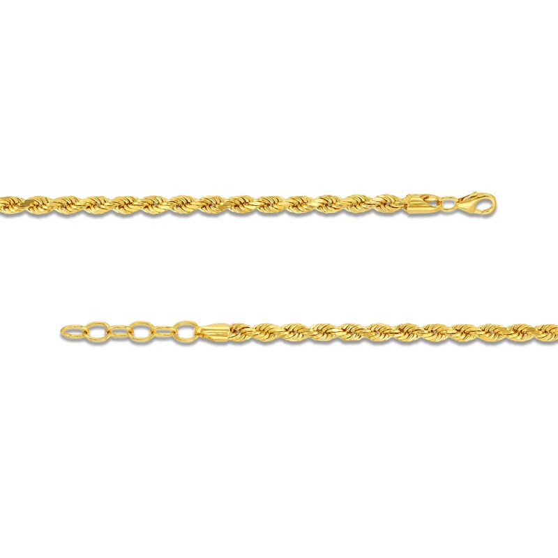 Main Image 3 of 3.6mm Diamond-Cut Rope Chain Anklet in Solid 10K Gold - 10"
