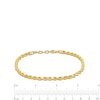 Thumbnail Image 4 of 3.6mm Diamond-Cut Rope Chain Anklet in Solid 10K Gold - 10"