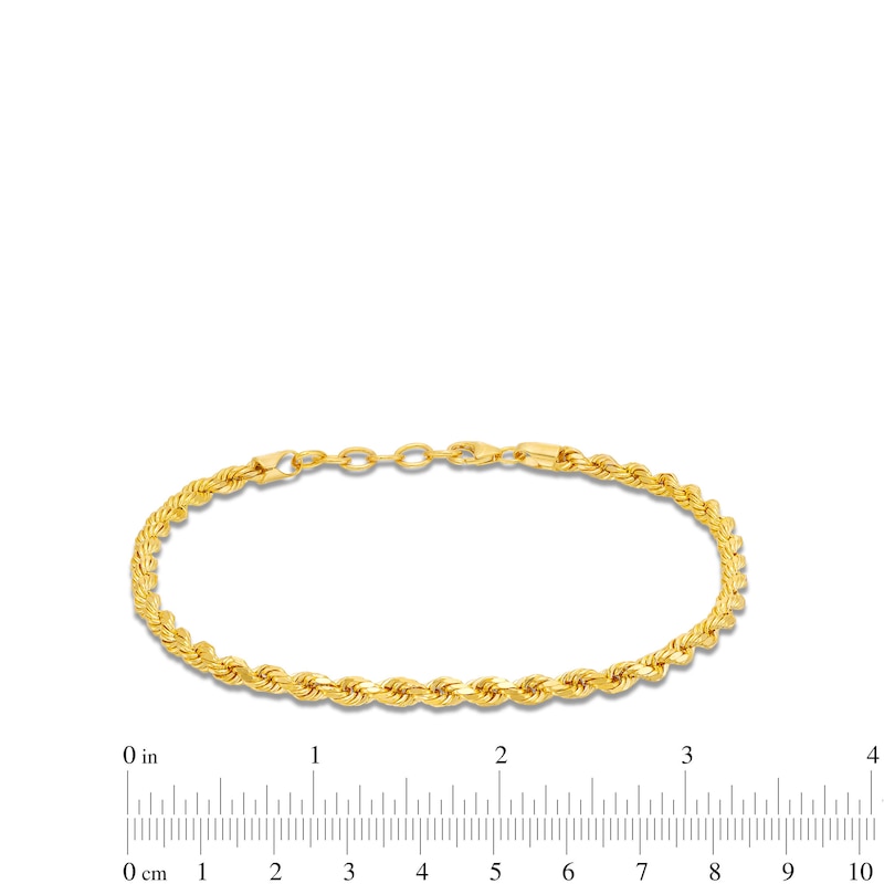 Main Image 4 of 3.6mm Diamond-Cut Rope Chain Anklet in Solid 10K Gold - 10"