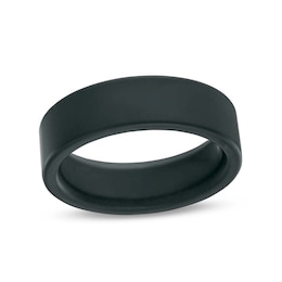 Men's 7.0mm Wedding Band in Tungsten with Black Ion-Plate – Size 10
