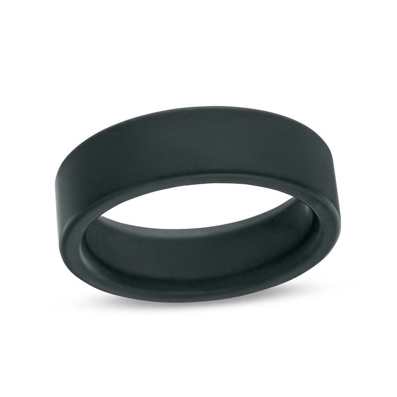 Main Image 1 of 7.0mm Wedding Band in Tungsten with Black Ion-Plate