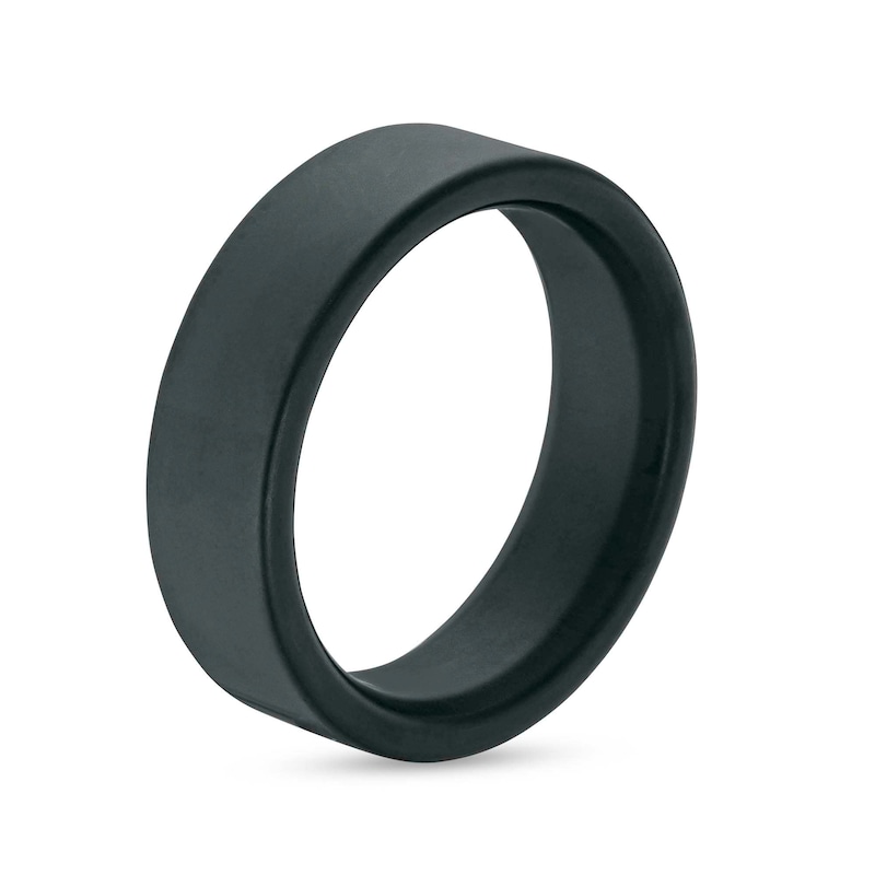 Men's 7.0mm Wedding Band in Tungsten with Black Ion-Plate