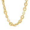 Thumbnail Image 1 of Italian Gold 2.0mm Diamond-Cut Glitter Link Chain Alternating Necklace in Hollow 14K Gold - 18"