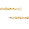 Thumbnail Image 3 of Italian Gold 2.0mm Diamond-Cut Glitter Link Chain Alternating Necklace in Hollow 14K Gold - 18"