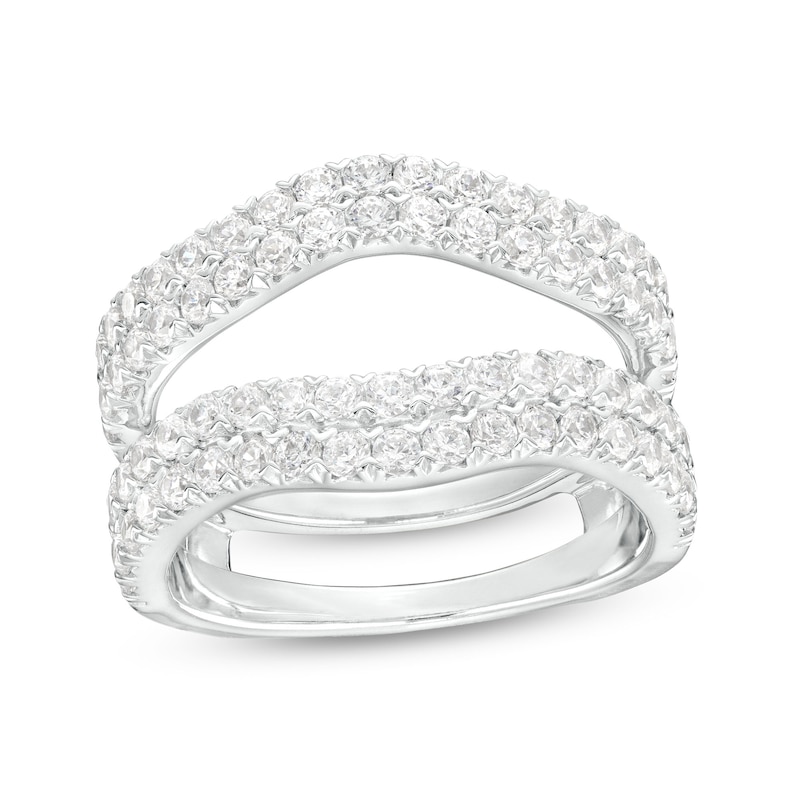 Main Image 1 of 1-1/2 CT. T.W. Certified Lab-Grown Diamond Contour Double Row Solitaire Enhancer in 14K White Gold (F/VS2)