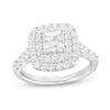 Thumbnail Image 1 of 1-3/4 CT. T.W. Certified Princess-Cut Lab-Grown Diamond Double Frame Engagement Ring in 14K White Gold (F/VS2)