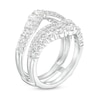Thumbnail Image 2 of 2 CT. CT. T.W. Certified Lab-Grown Diamond Contour Double Row Solitaire Enhancer in 14K White Gold (F/VS2)