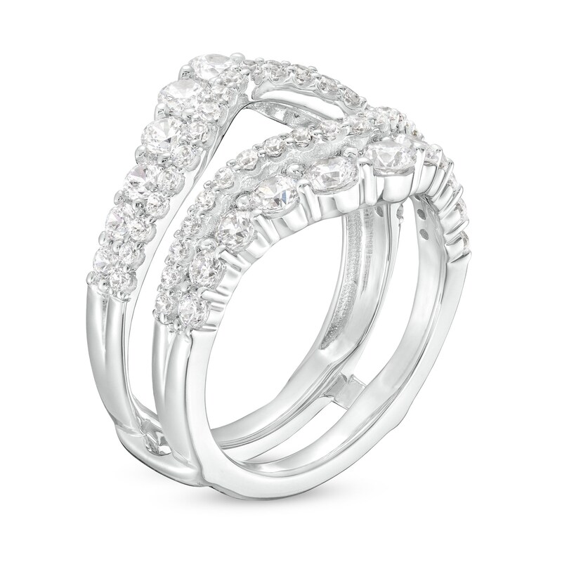 Main Image 2 of 2 CT. CT. T.W. Certified Lab-Grown Diamond Contour Double Row Solitaire Enhancer in 14K White Gold (F/VS2)