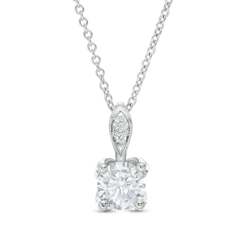 Main Image 1 of 5/8 CT. T.W. Certified Diamond Solitaire Pendant in 14K White Gold (I/I2)