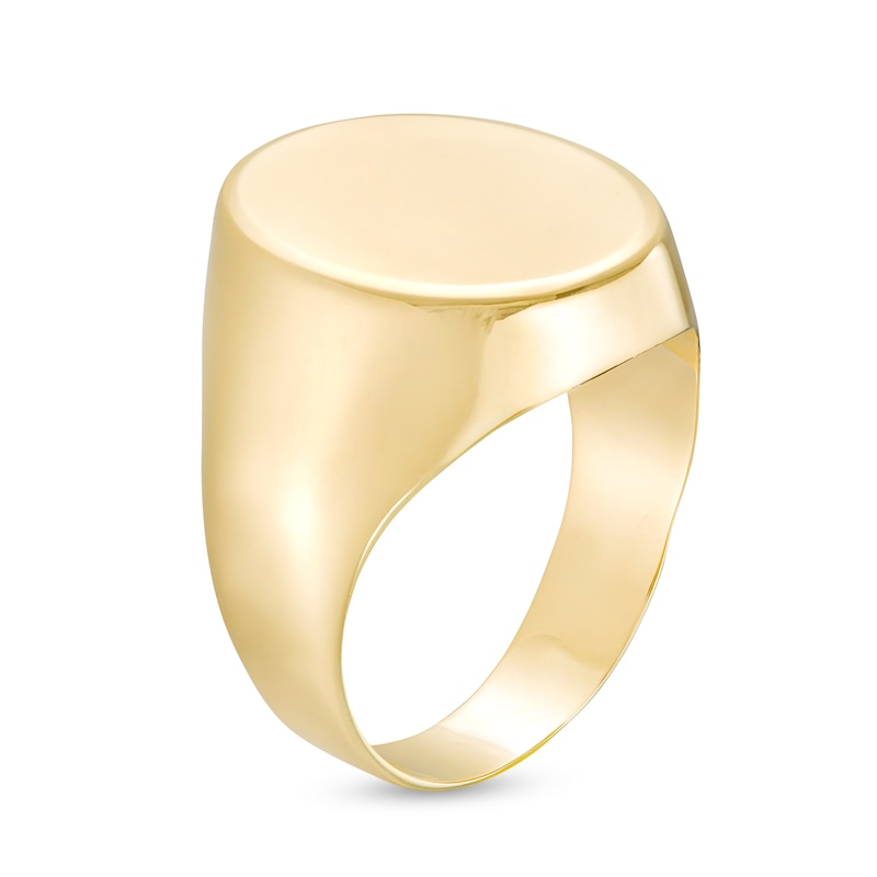 Main Image 3 of Men's Oval Signet Ring in 10K Gold