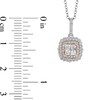 Thumbnail Image 3 of Enchanted Disney Belle 1/2 CT. T.W. Quad Princess-Cut Diamond Frame Pendant in Sterling Silver and 10K Rose Gold – 19"