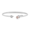 Thumbnail Image 2 of Enchanted Disney Belle 1/6 CT. T.W. Diamond Rose Leaf Open Bangle in Sterling Silver and 10K Rose Gold