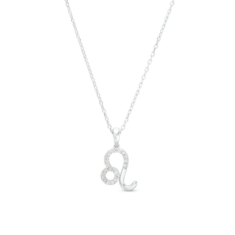 Main Image 1 of 1/8 CT. T.W. Diamond Leo Pendant in Sterling Silver