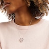 Thumbnail Image 2 of 1/2 CT. T.W. Diamond Slanted Double Heart Pendant in Sterling Silver