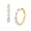 Thumbnail Image 1 of 3/8 CT. T.W. Multi-Diamond Station Hoop Earrings in 10K Gold