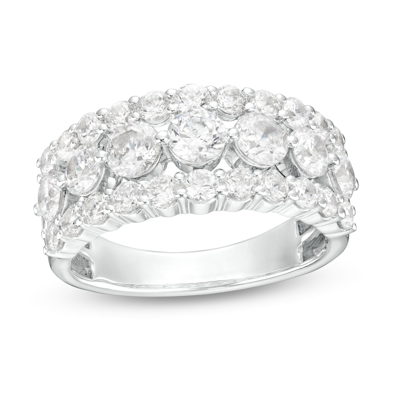 Main Image 1 of 2-1/2 CT. T.W. Certified Lab-Grown Diamond Triple Row Anniversary Band in 14K White Gold (F/VS2)