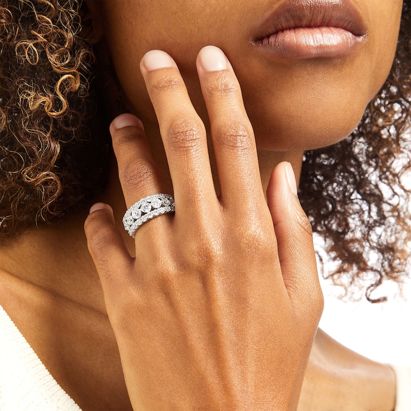 Main Image 2 of 2-1/2 CT. T.W. Certified Lab-Grown Diamond Triple Row Anniversary Band in 14K White Gold (F/VS2)