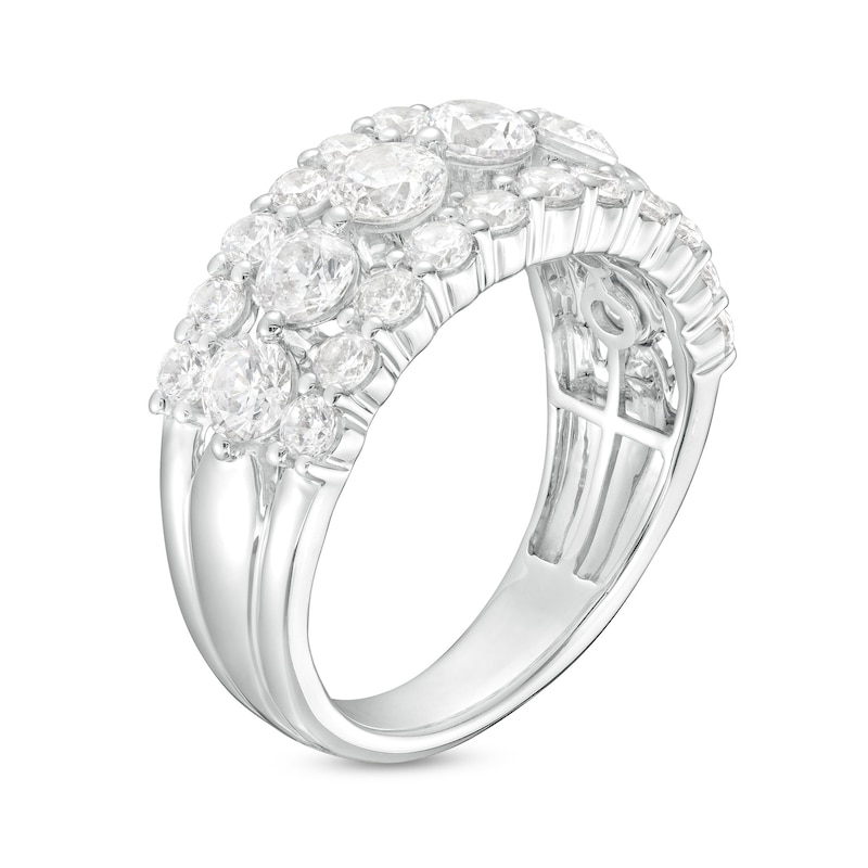 Main Image 3 of 2-1/2 CT. T.W. Certified Lab-Grown Diamond Triple Row Anniversary Band in 14K White Gold (F/VS2)