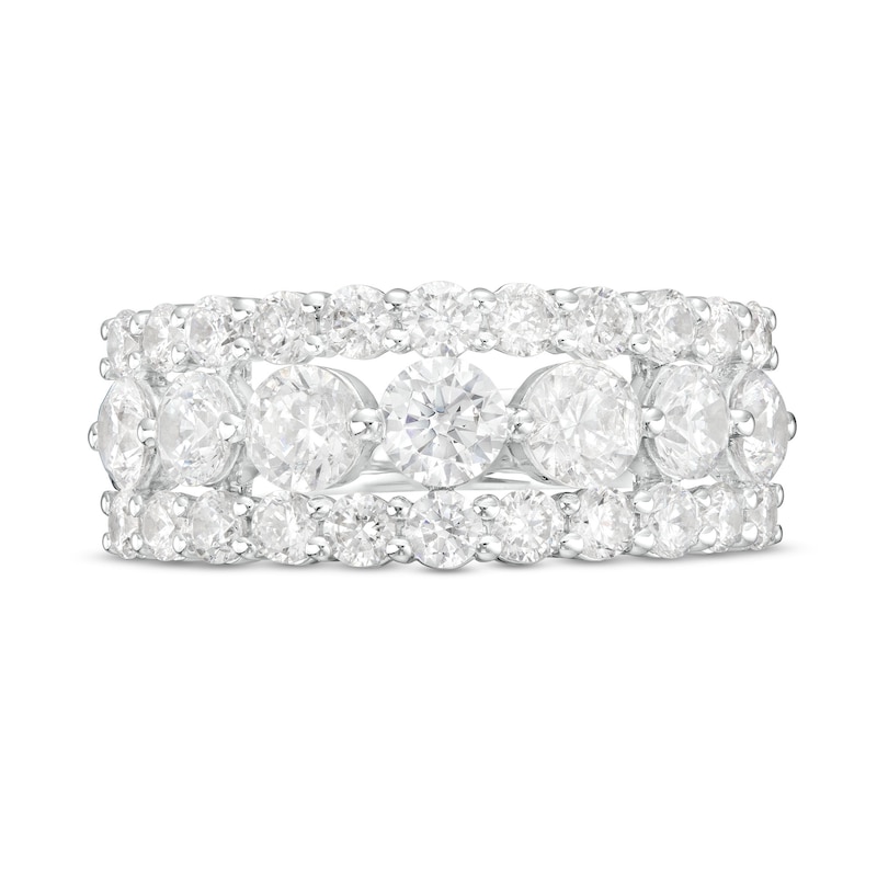 Main Image 4 of 2-1/2 CT. T.W. Certified Lab-Grown Diamond Triple Row Anniversary Band in 14K White Gold (F/VS2)