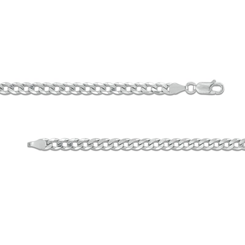 Main Image 3 of 4.3mm Diamond-Cut Curb Chain Bracelet in Solid Sterling Silver  - 7.5"